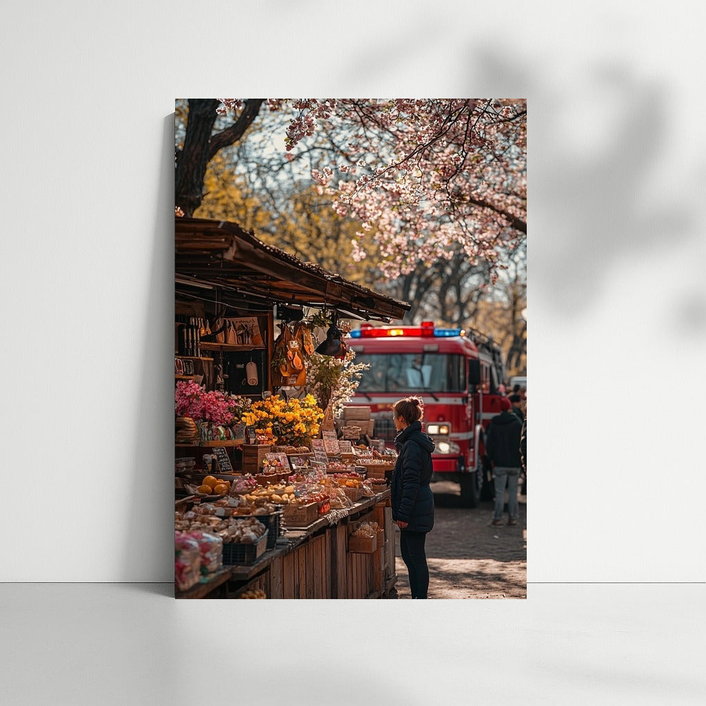 Flower whirlwind on city streets