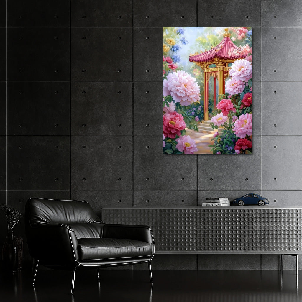 Pagoda in the Embrace of Peonies