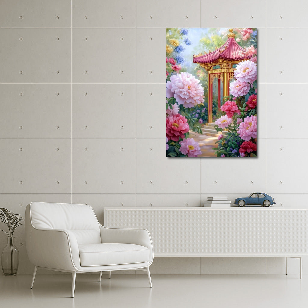 Pagoda in the Embrace of Peonies