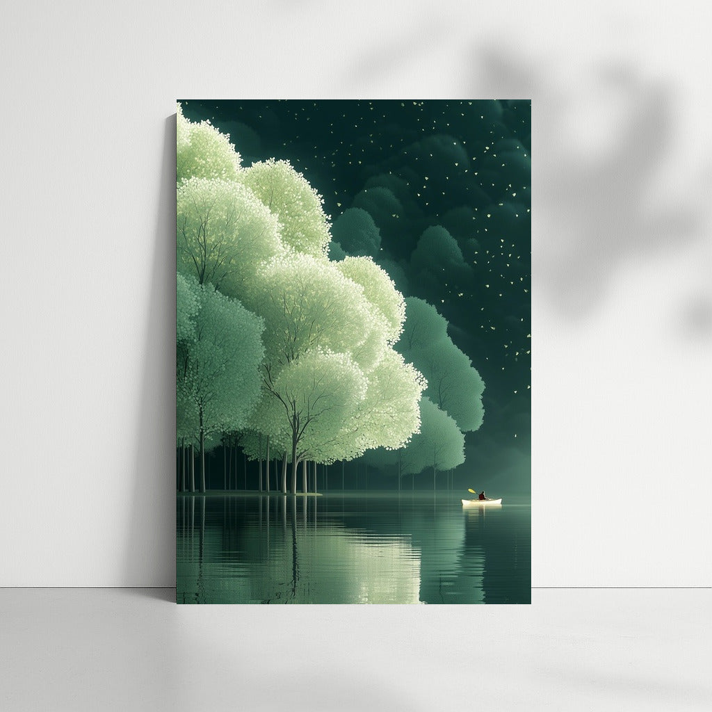 Moon Boat in the Glow of the Trees