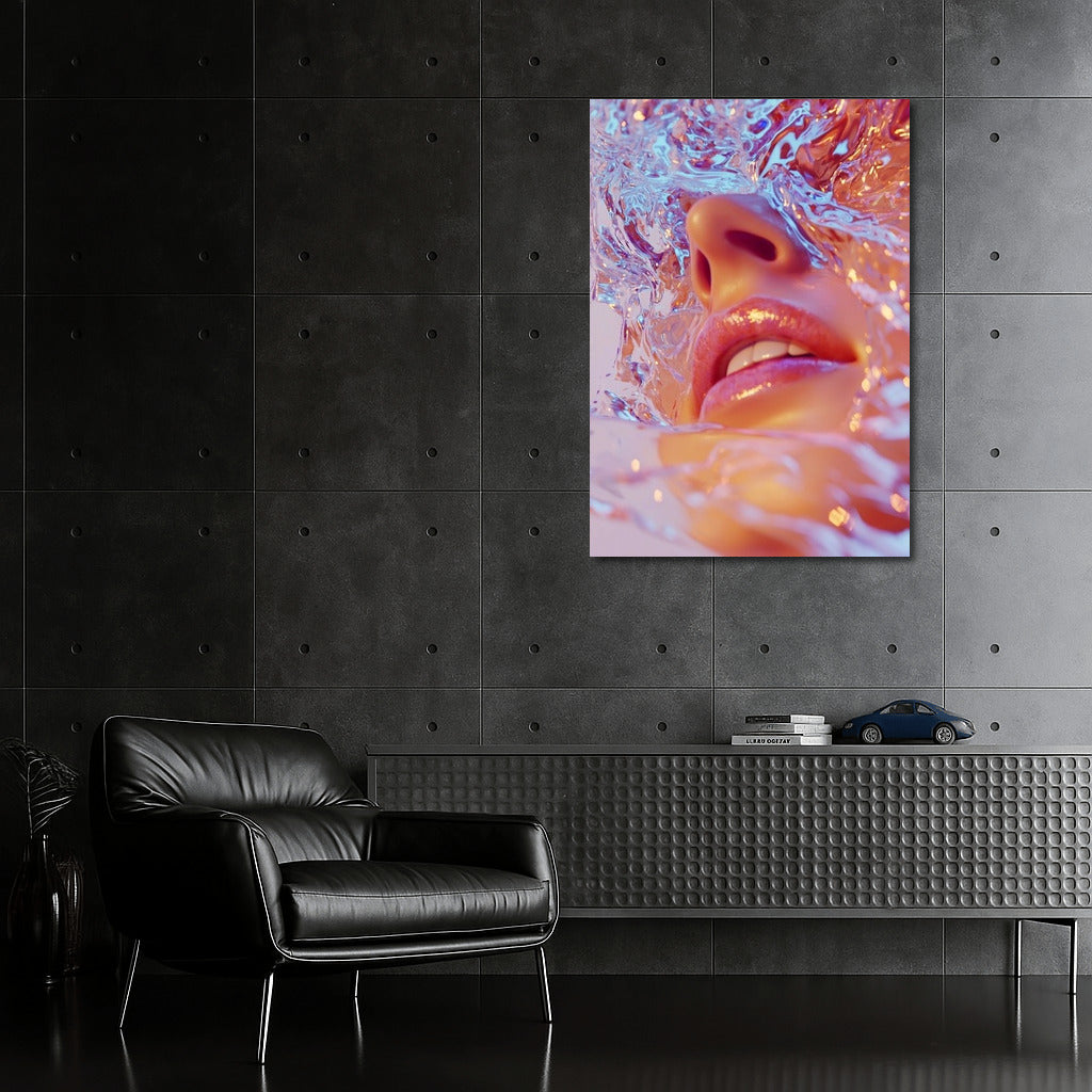 Face in Colored Swirls