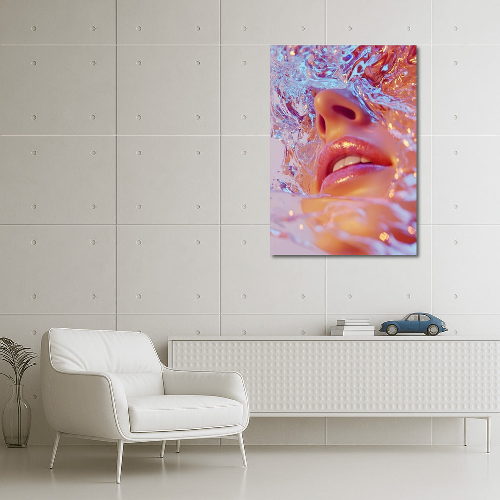 Face in Colored Swirls