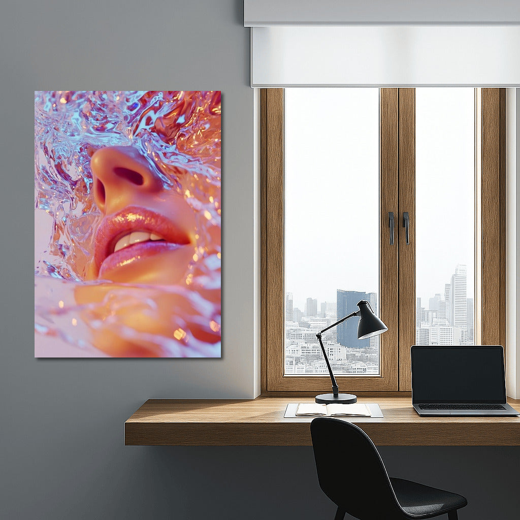 Face in Colored Swirls