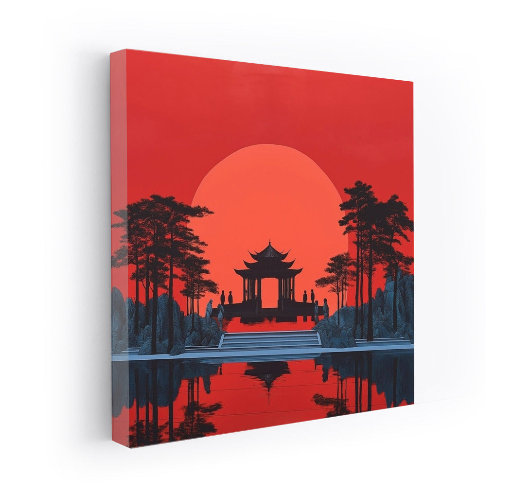 Pavilion in the Sunset's Embrace