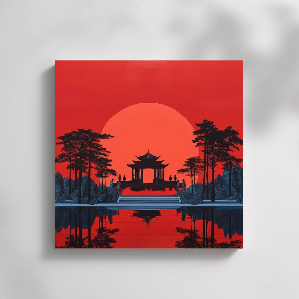 Pavilion in the Sunset's Embrace