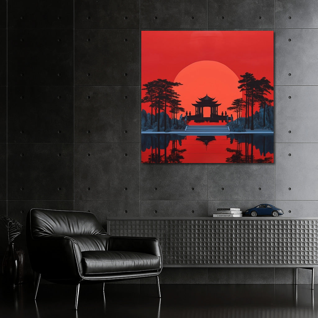 Pavilion in the Sunset's Embrace