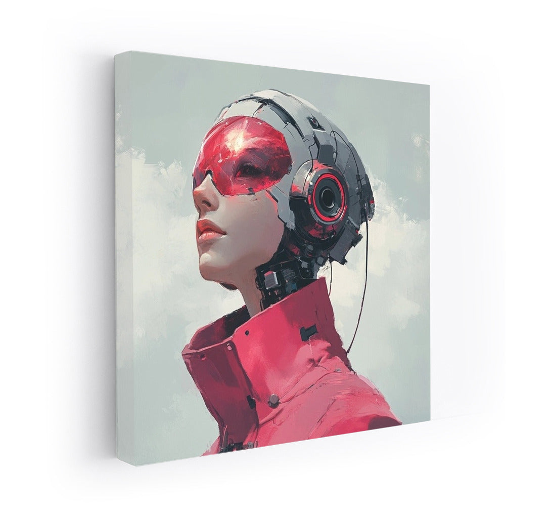 Cybernetic Symbiosis: Scarlet Pulse of the Future