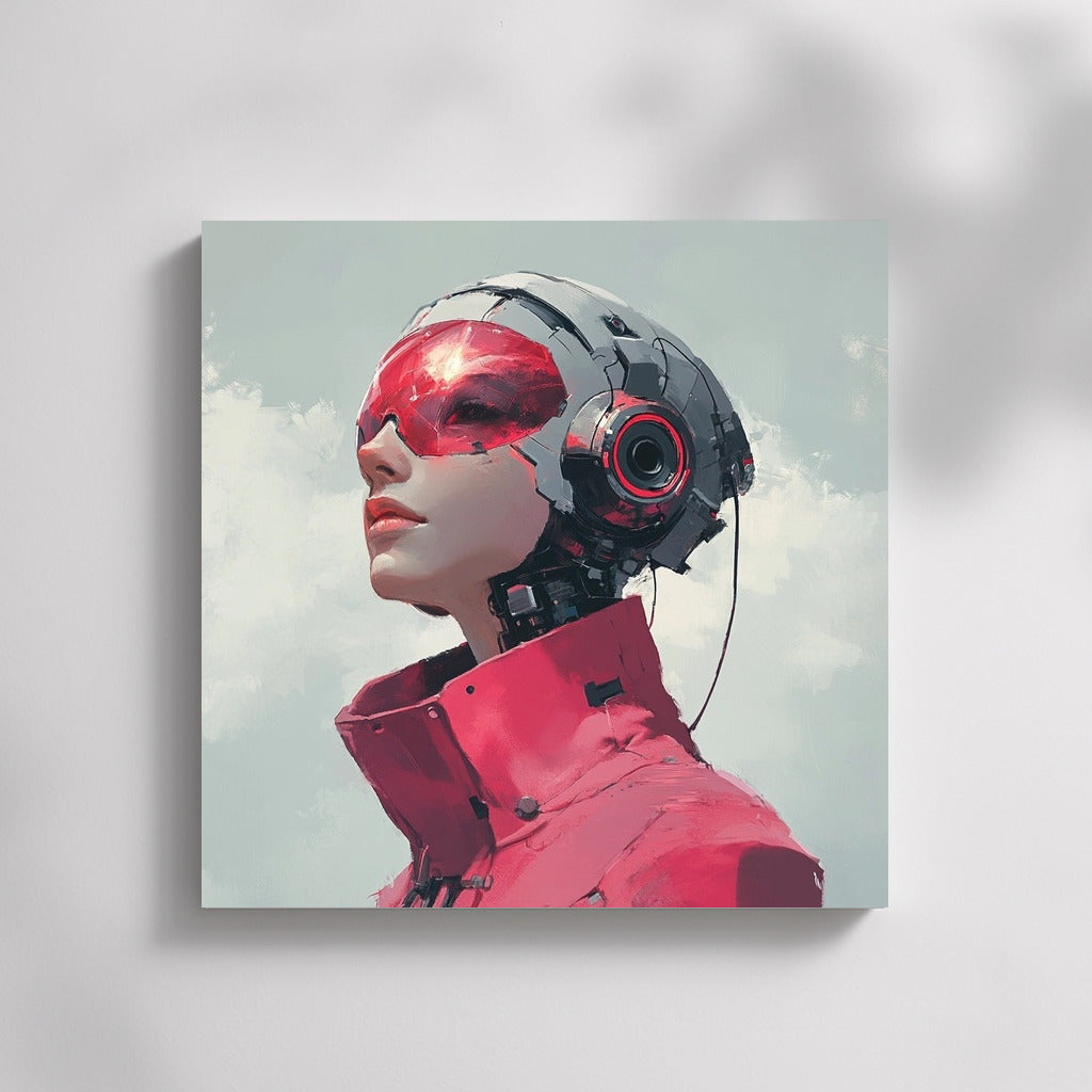 Cybernetic Symbiosis: Scarlet Pulse of the Future