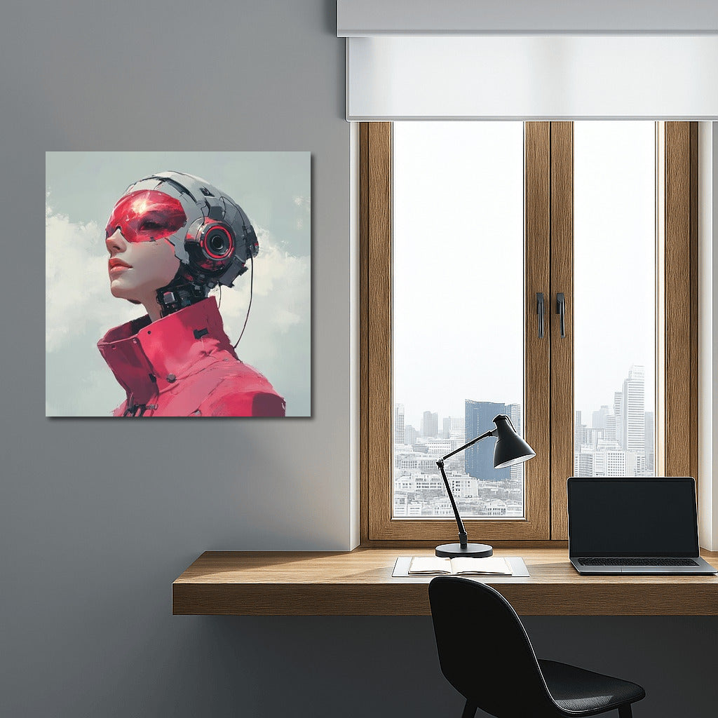 Cybernetic Symbiosis: Scarlet Pulse of the Future