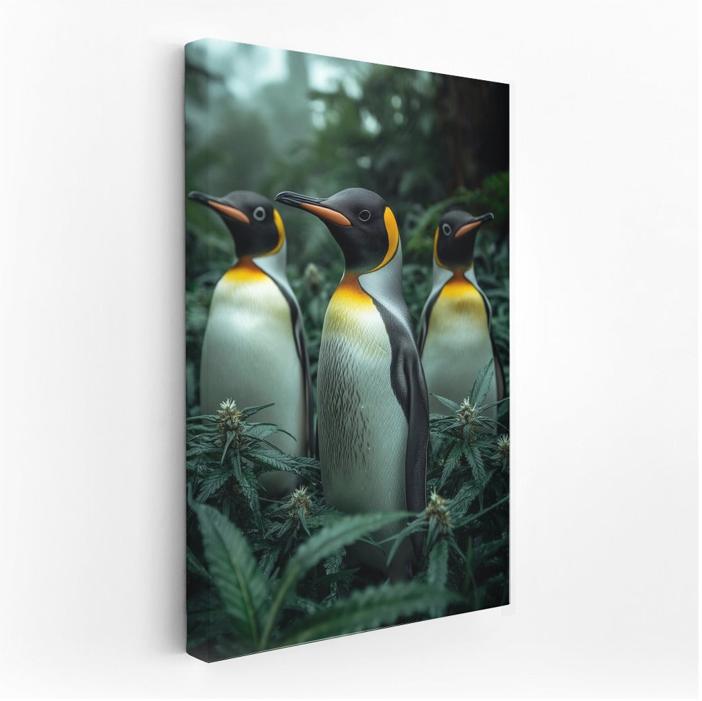 Green Symphony of Penguins