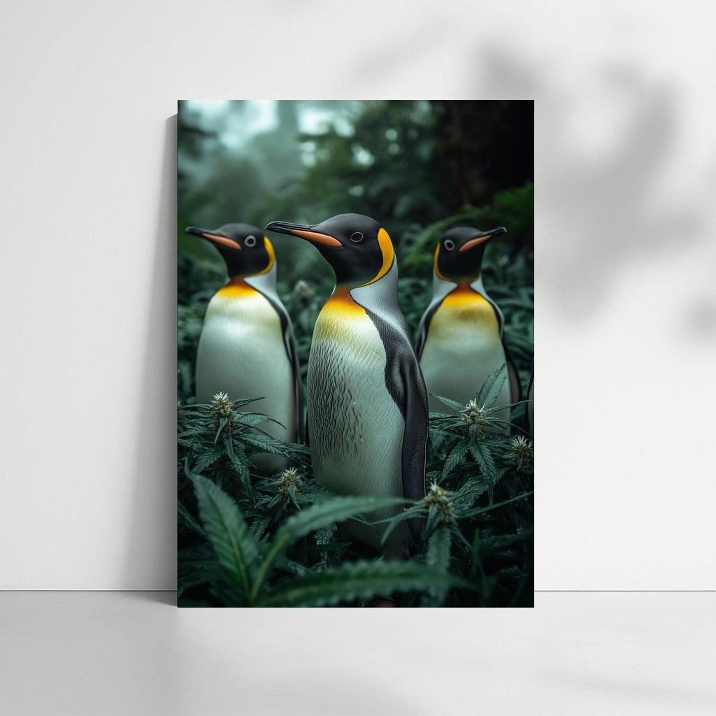 Green Symphony of Penguins