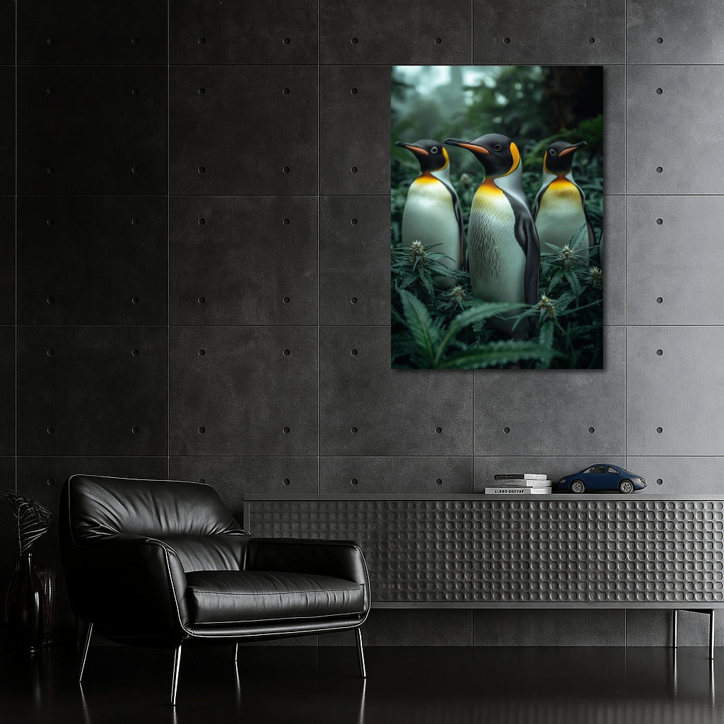Green Symphony of Penguins
