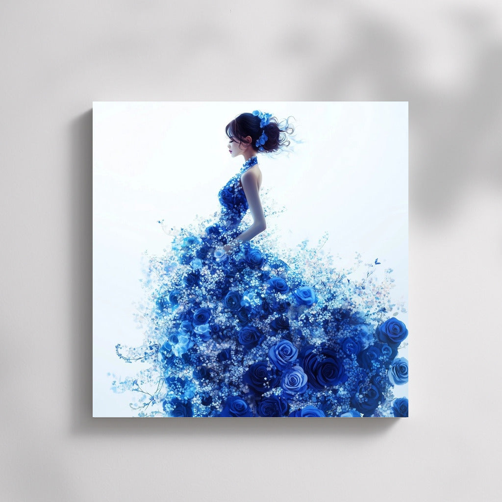 Blue Muse in a Flower Cloud