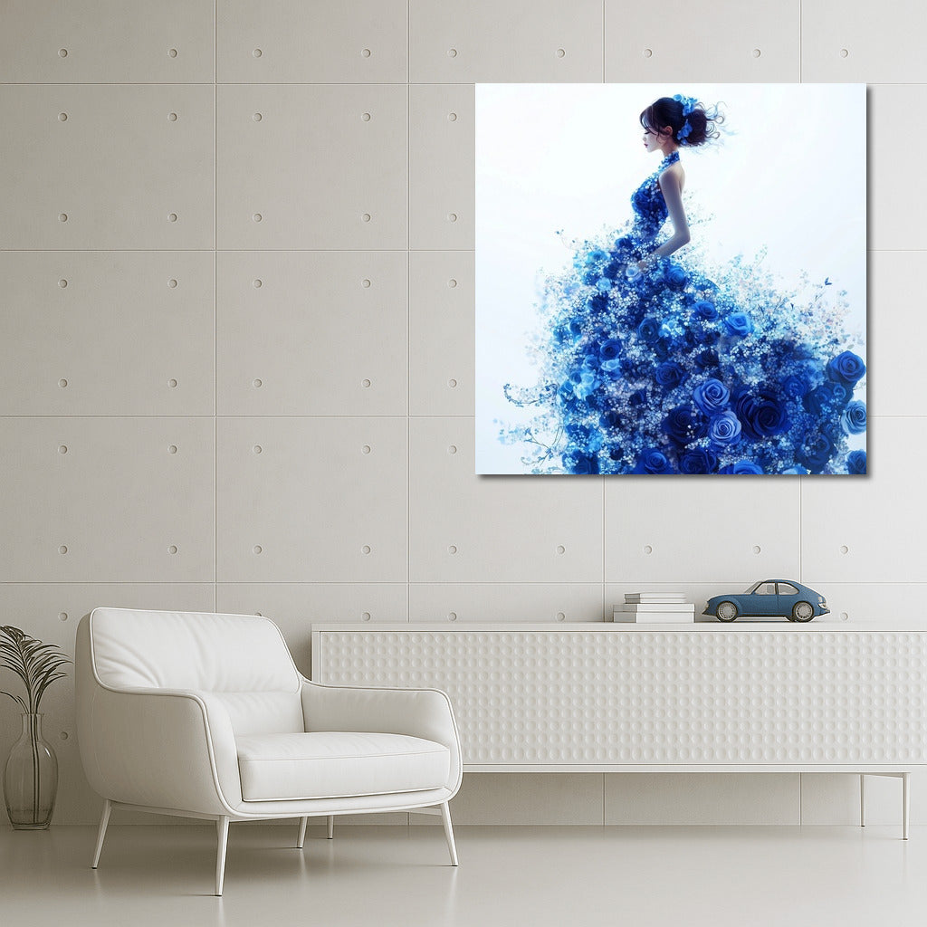 Blue Muse in a Flower Cloud