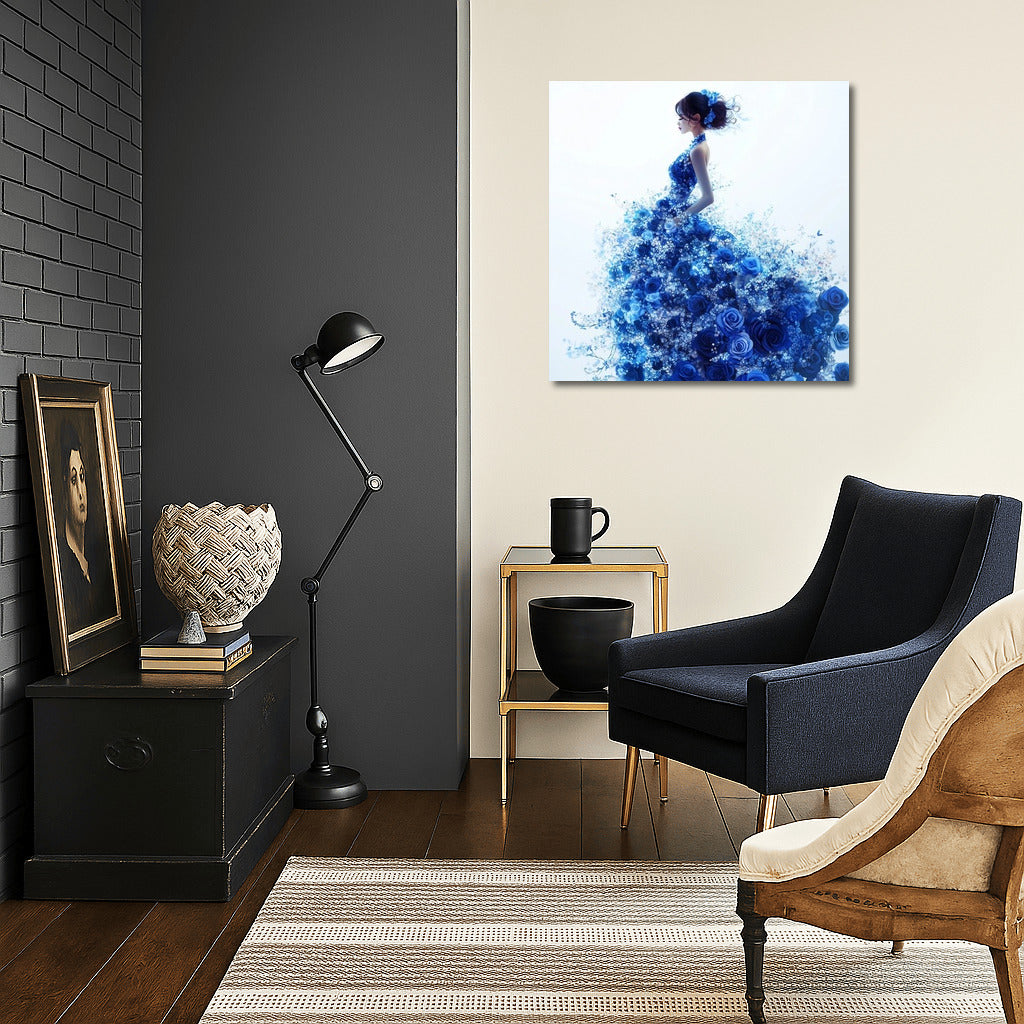 Blue Muse in a Flower Cloud