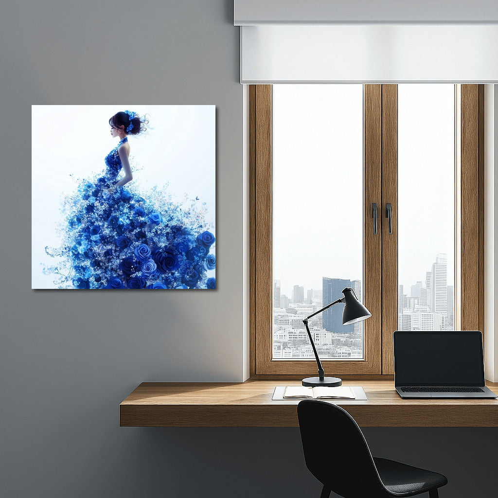 Blue Muse in a Flower Cloud