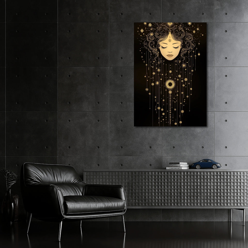 Galactic Face in Golden Light