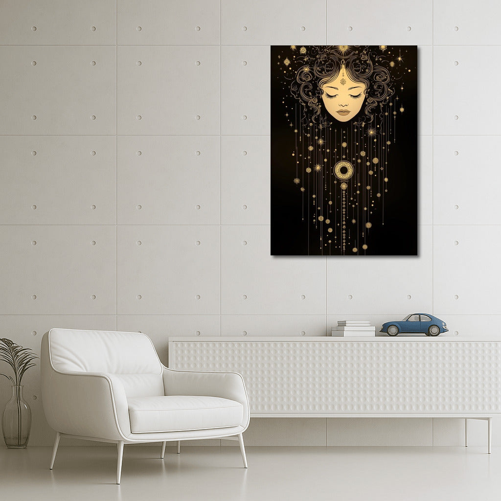 Galactic Face in Golden Light