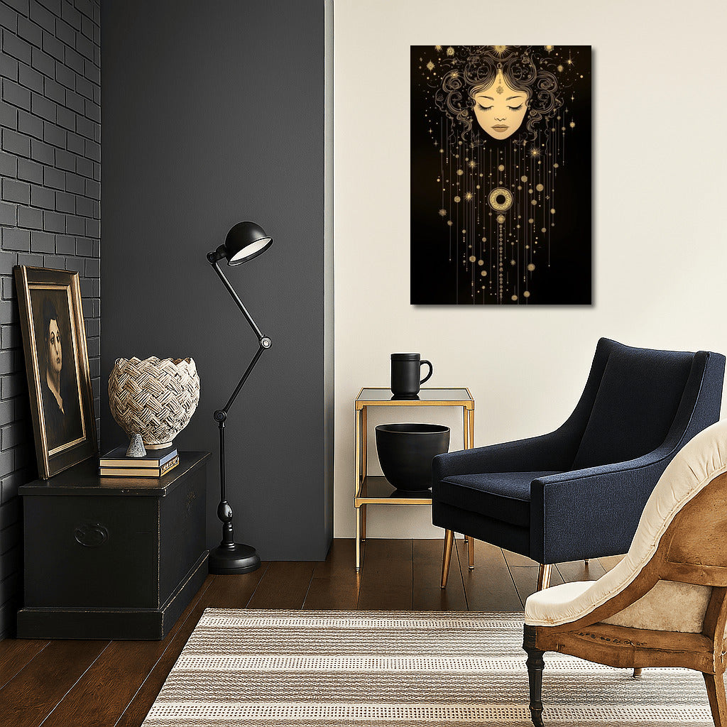 Galactic Face in Golden Light
