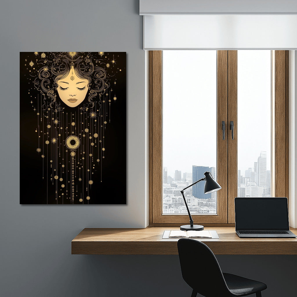 Galactic Face in Golden Light
