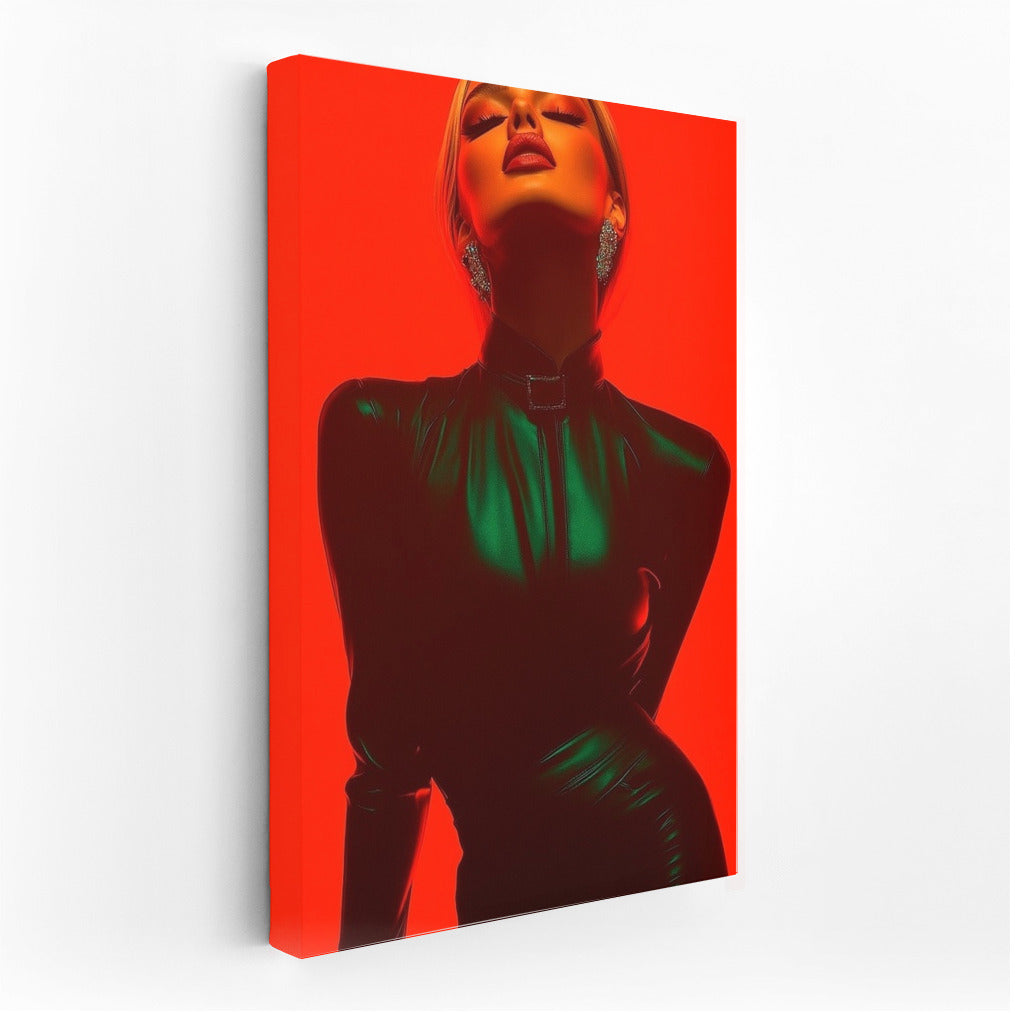Emerald Secret on Scarlet Canvas