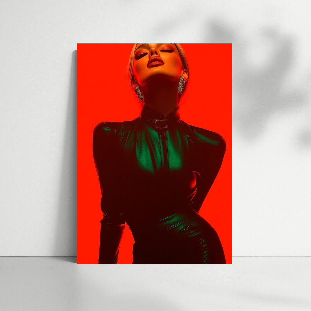 Emerald Secret on Scarlet Canvas