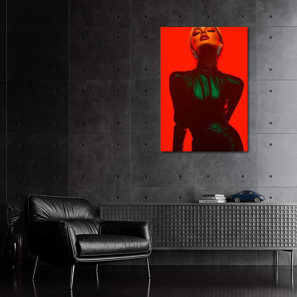 Emerald Secret on Scarlet Canvas