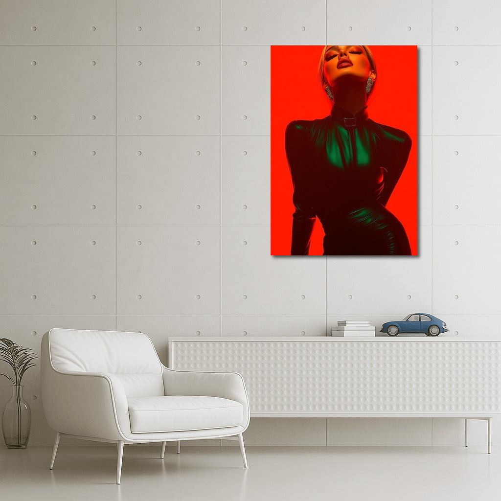Emerald Secret on Scarlet Canvas