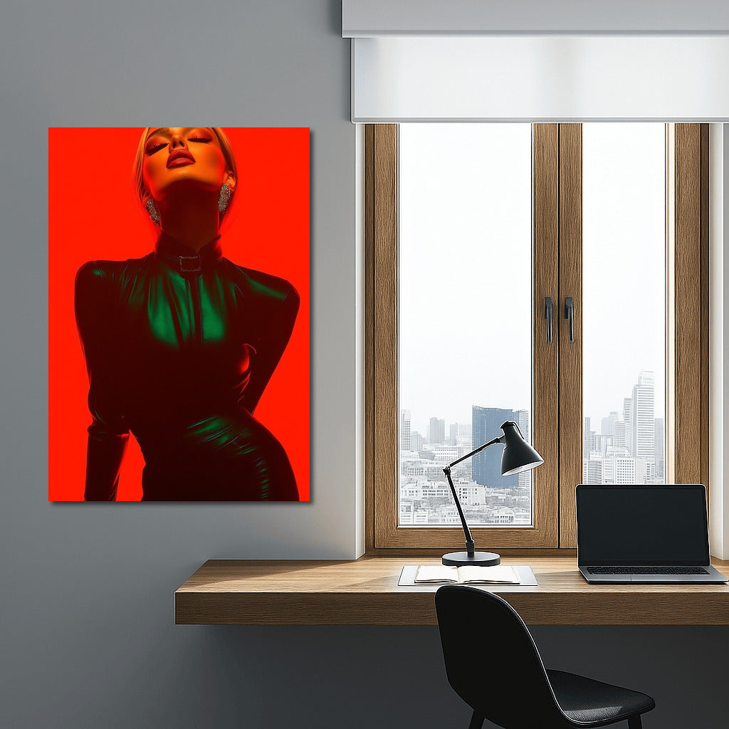 Emerald Secret on Scarlet Canvas
