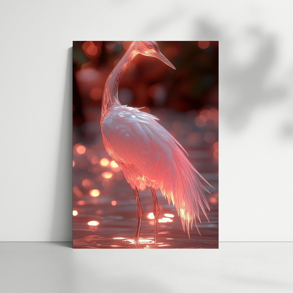 Egret's Dance in the Firefly Sunset