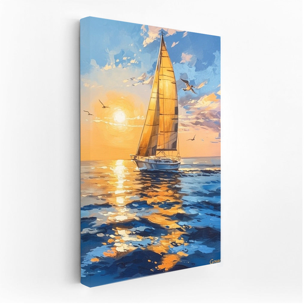 Sailboat at Sunset: Symphony of Freedom