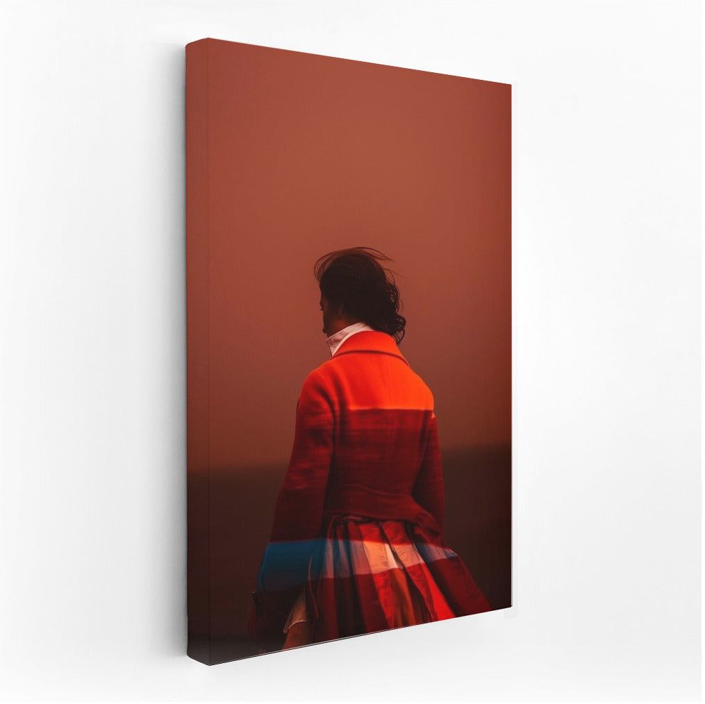 Silhouette in the Scarlet Embrace of Twilight