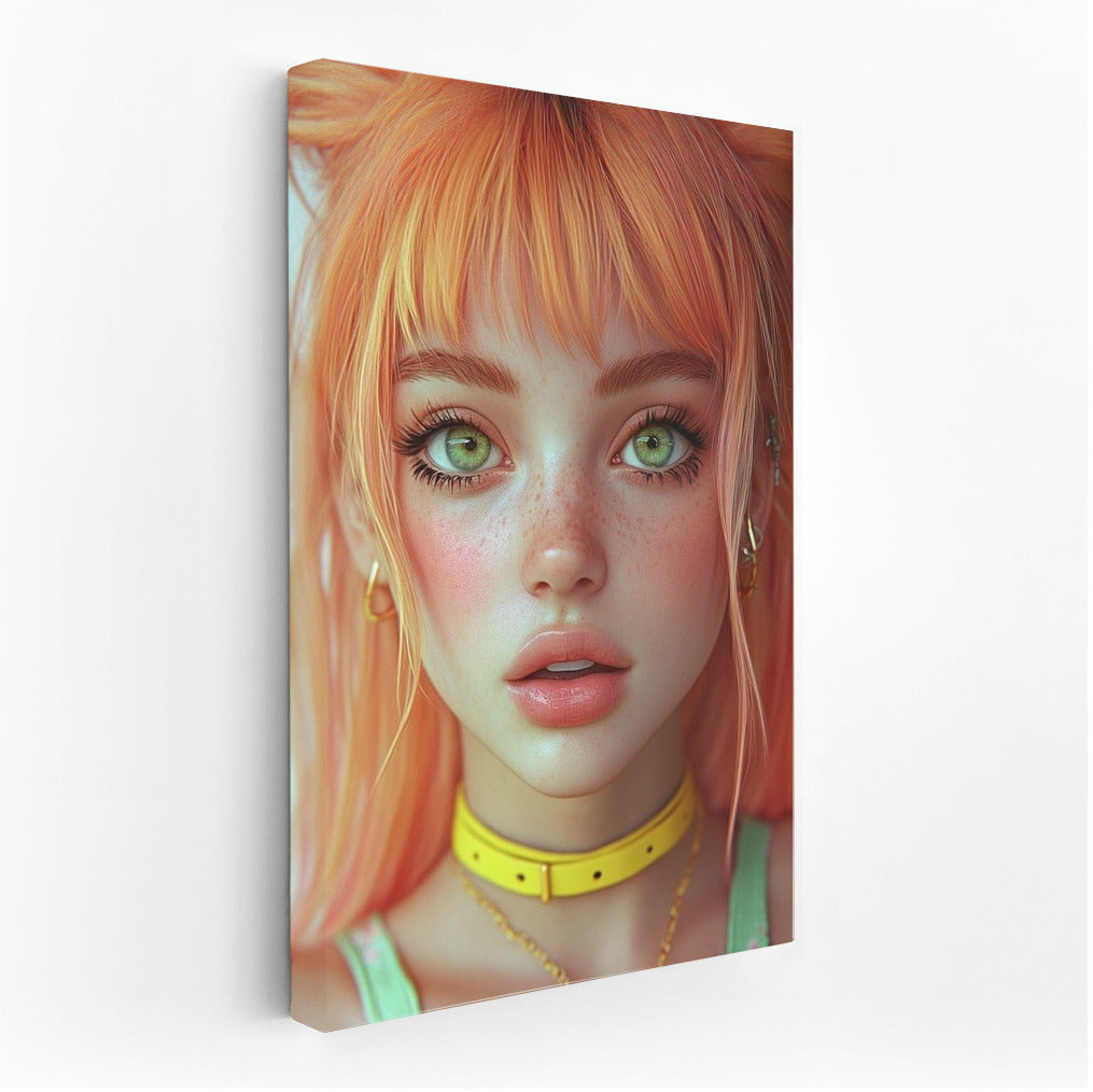 Emerald Gaze of the Fiery Muse