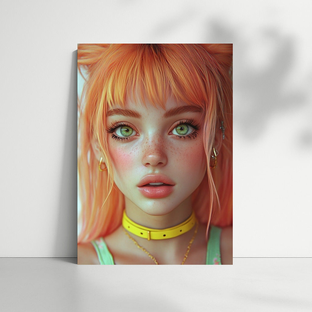 Emerald Gaze of the Fiery Muse