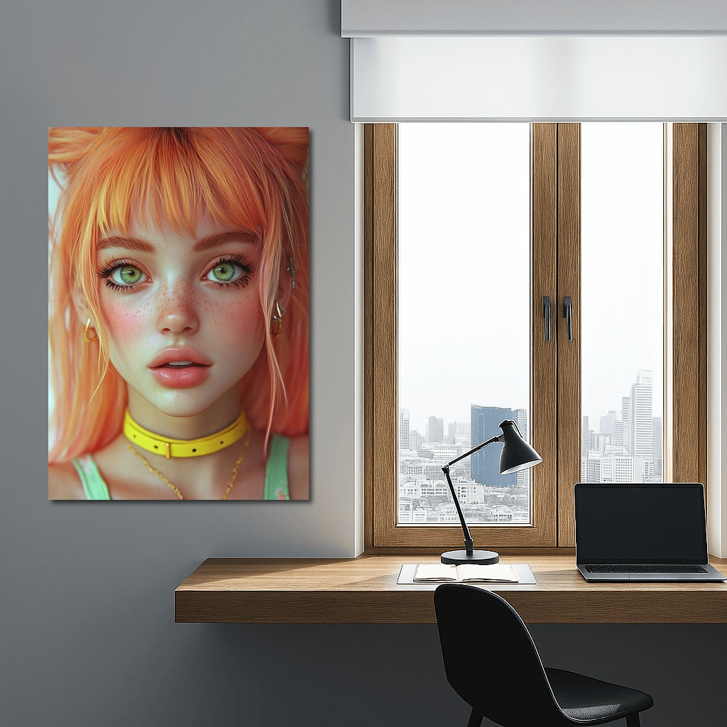 Emerald Gaze of the Fiery Muse