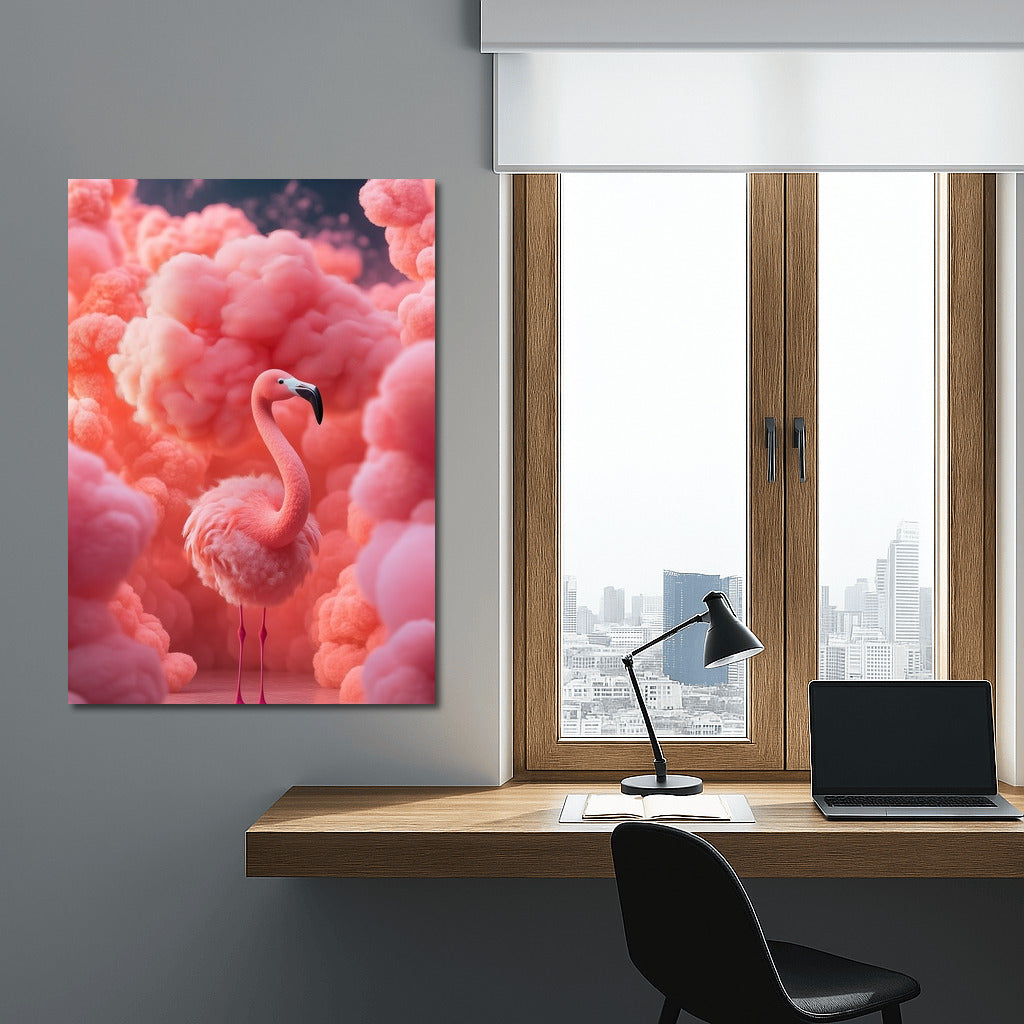 Flamingo Dance in Pink Clouds