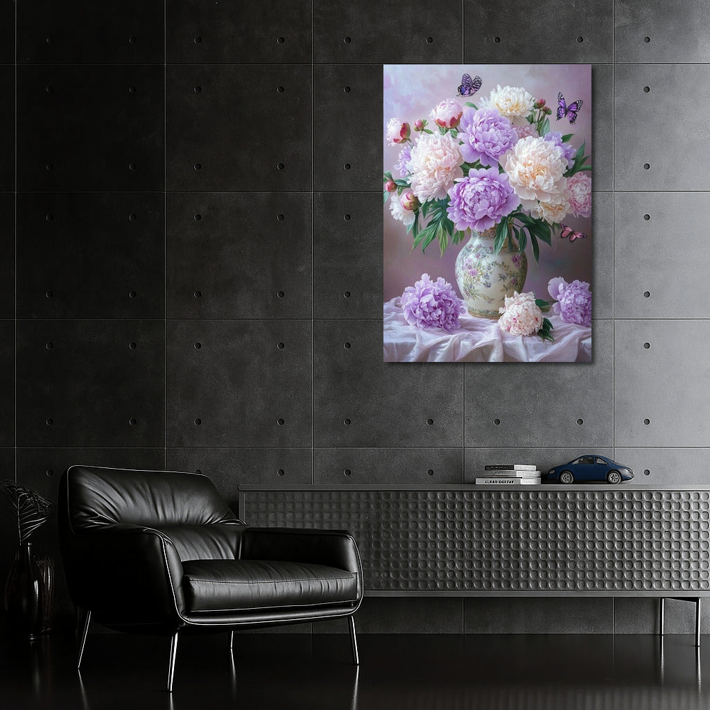 Dance of Peonies and Wings