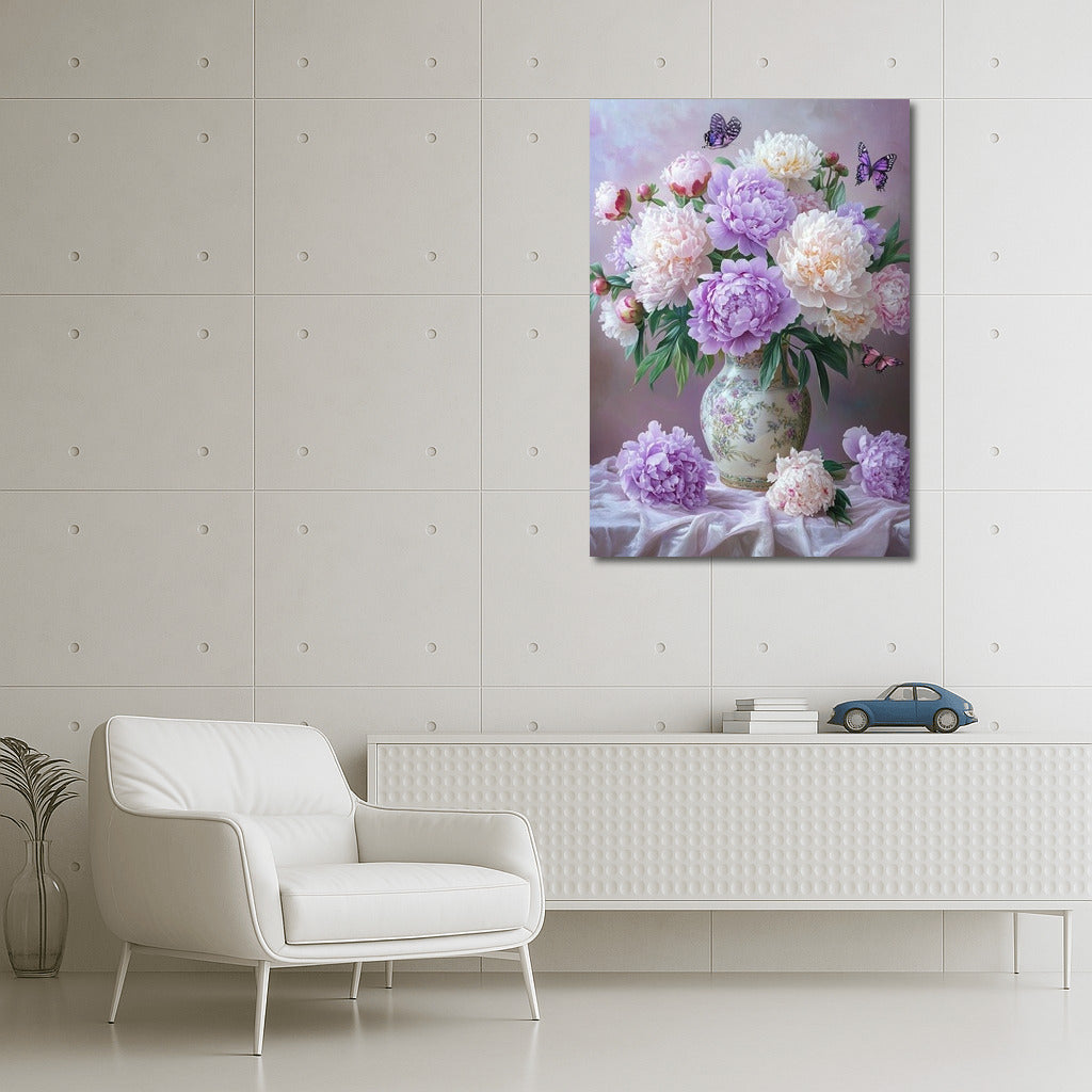 Dance of Peonies and Wings