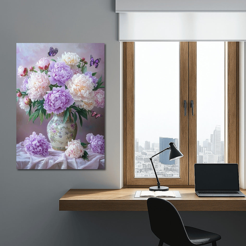 Dance of Peonies and Wings