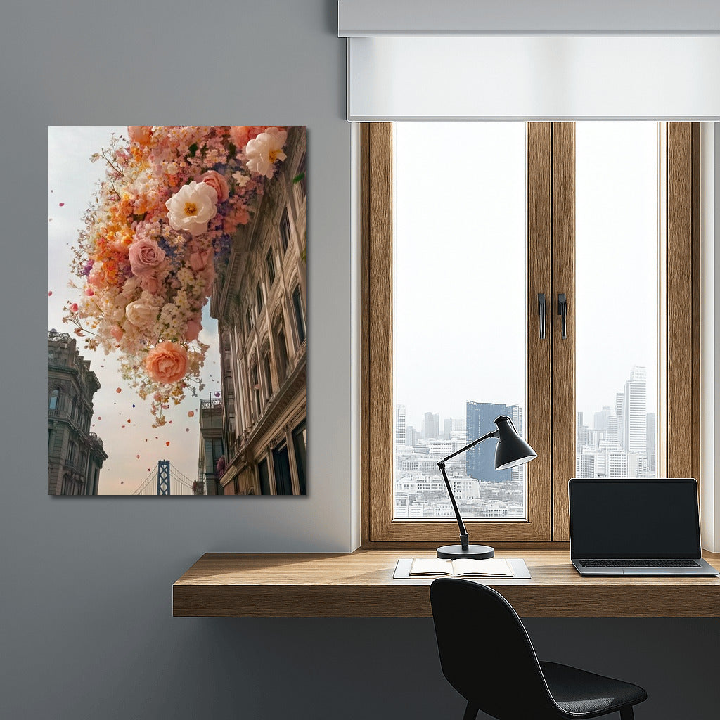 Floating Bouquets: Urban Symphony of Flowers