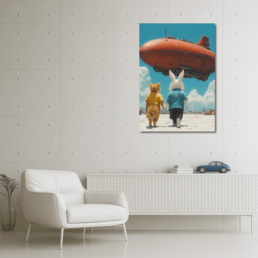 Heavenly Journey: Rabbit and Cat in the Dream World