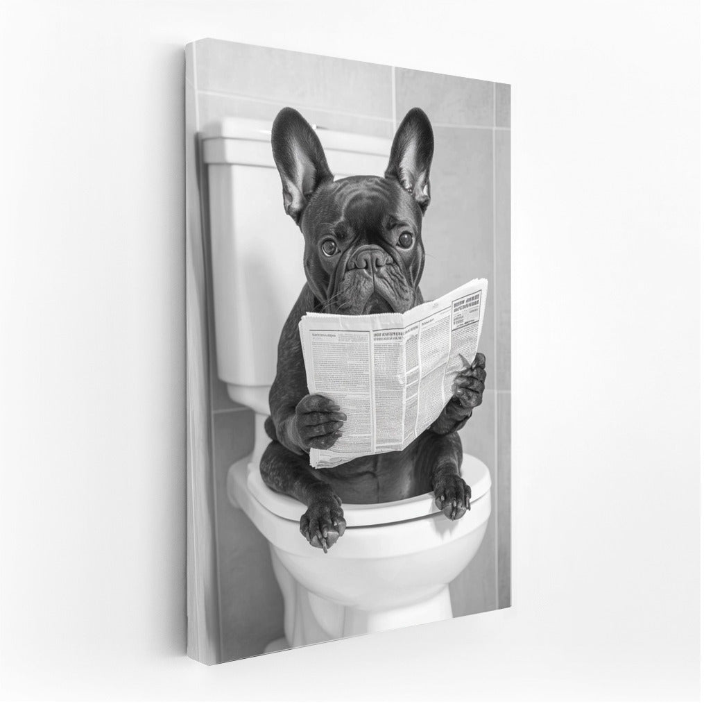 Newspaper Bulldog in Black and White Stripes
