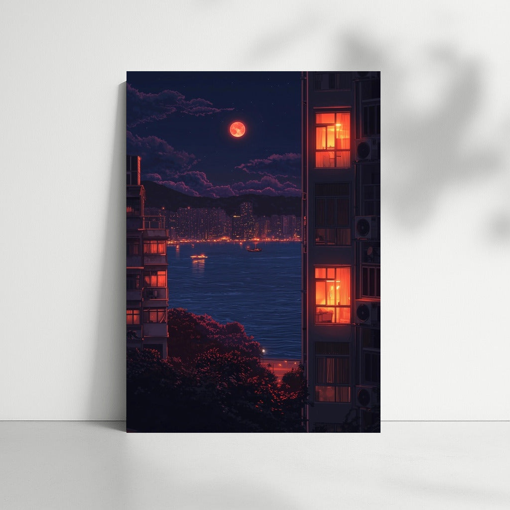 Neon Symphony Under the Moonlight