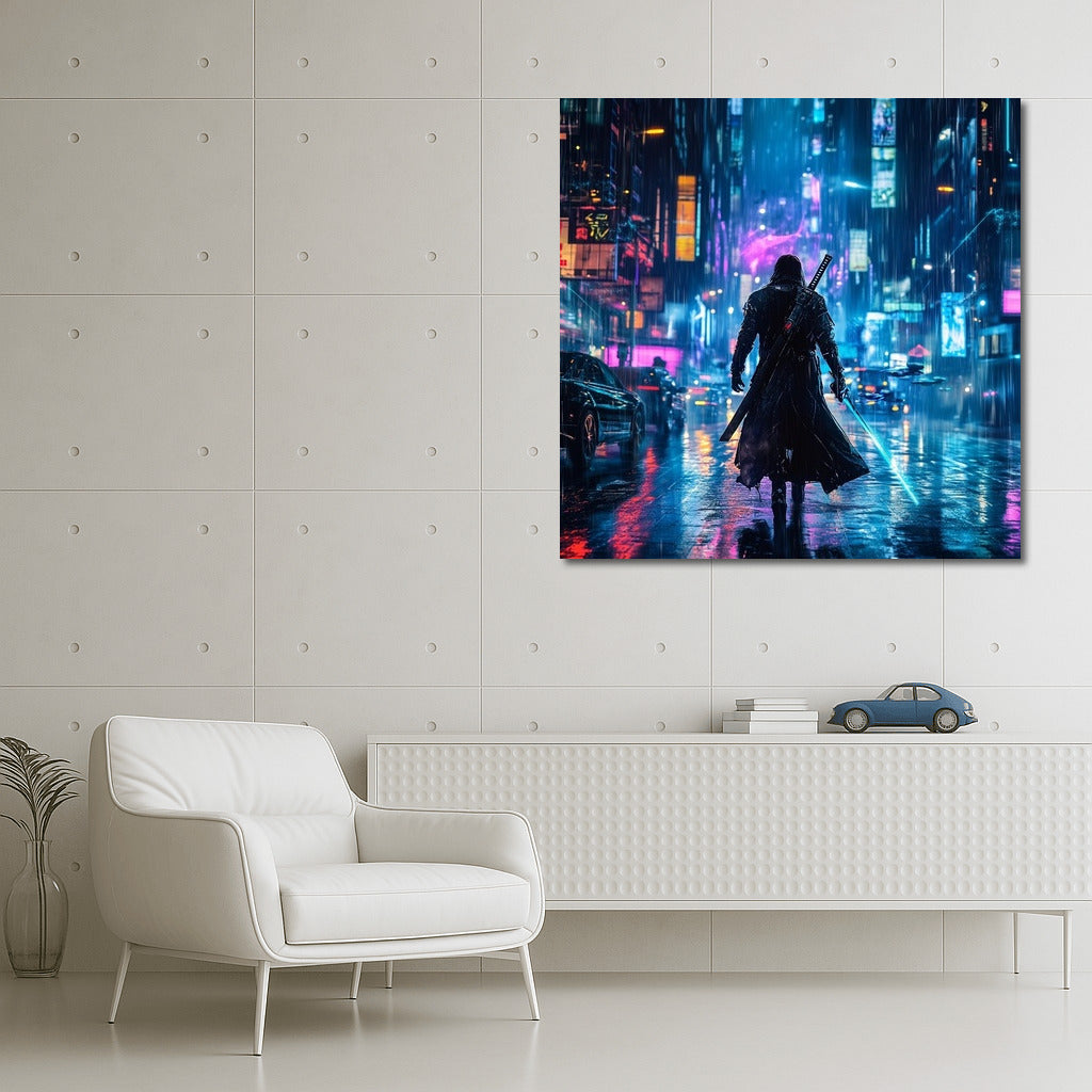 Neon Ronin: Guardian of Futuristic Shadows