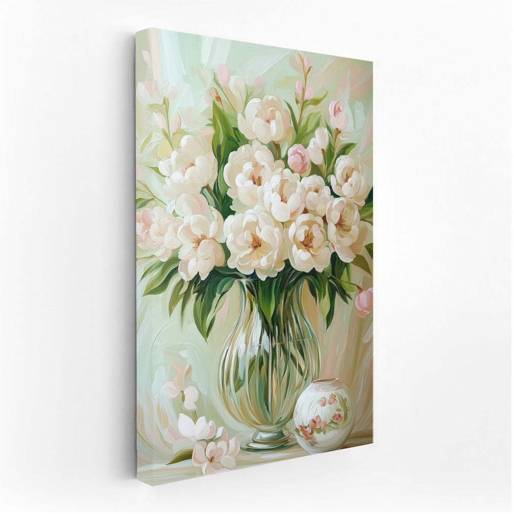 Snow-White Symphony of Peonies