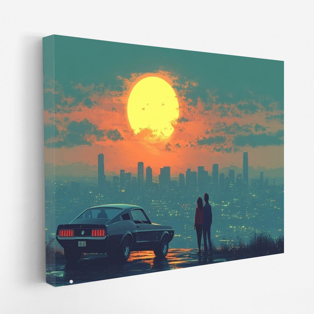 Mustang in the Sunset Embrace