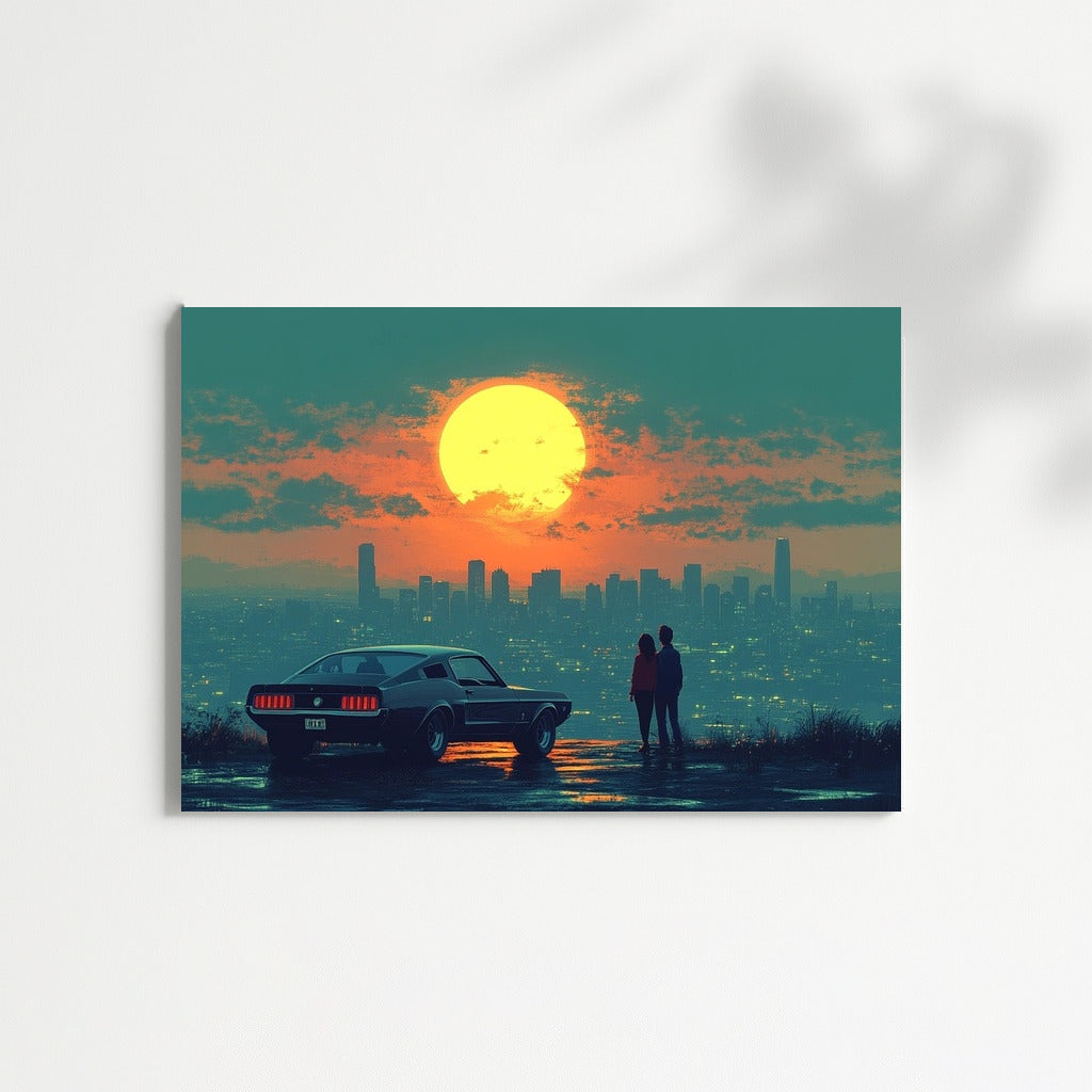Mustang in the Sunset Embrace