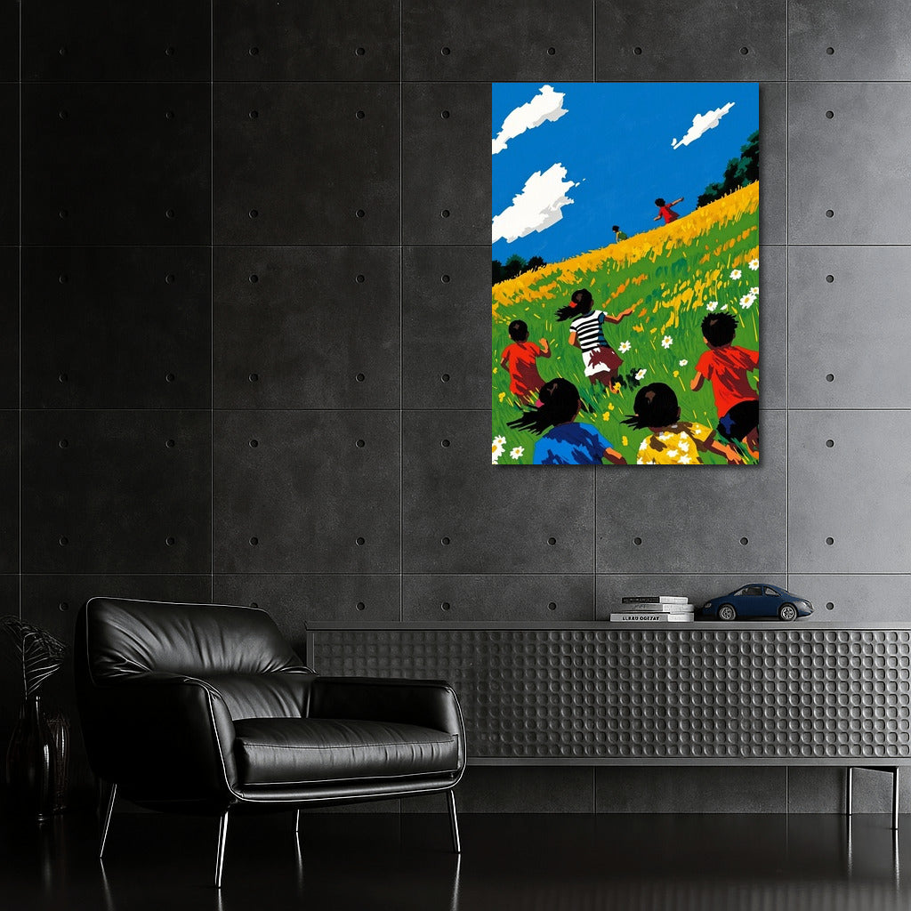 Flight of Childhood over the Flower Sea
