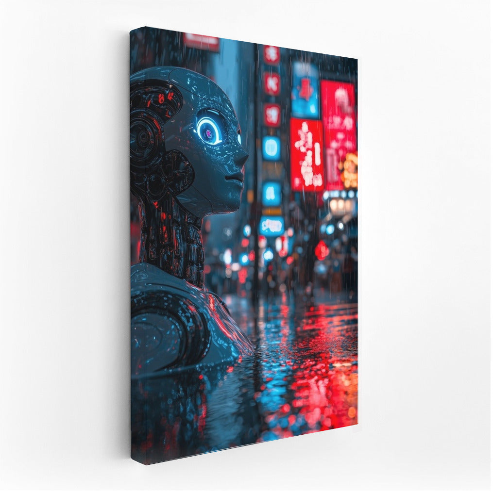 Neon Guardian: Rain and Sparks of the Metropolis