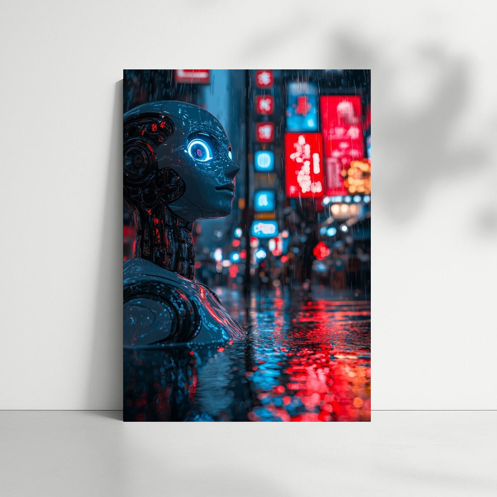 Neon Guardian: Rain and Sparks of the Metropolis